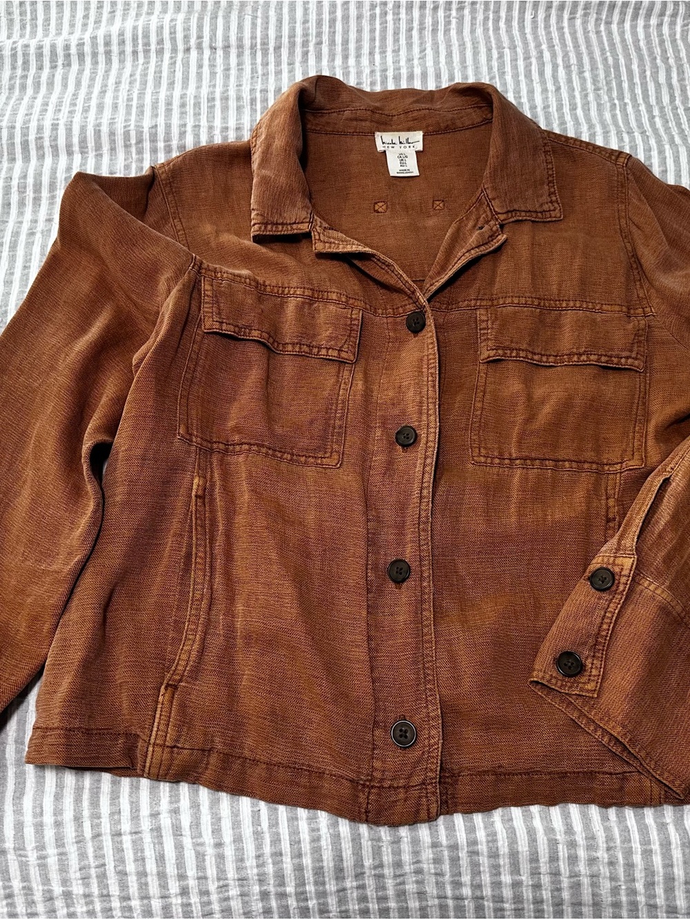 Nicole Miller Women's Rust Button-Front Jacket w/Pockets